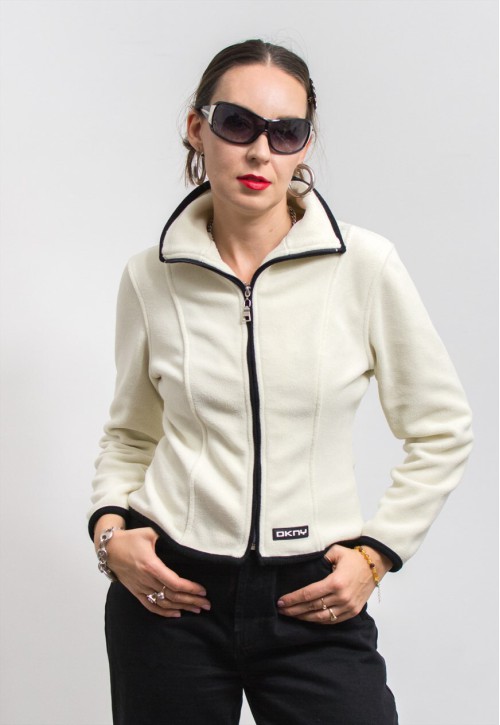 fleece jacket vintage zip up ski top women size L