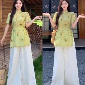 Plus Size Chinese Style Tang Suit Dress and Skirt Set with Frog Buttons for Women