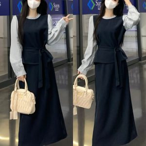 Plus Size Korean Style Two-Piece Shirt and Skirt Set for Women 2025 Autumn New Arrival Elegant Suit
